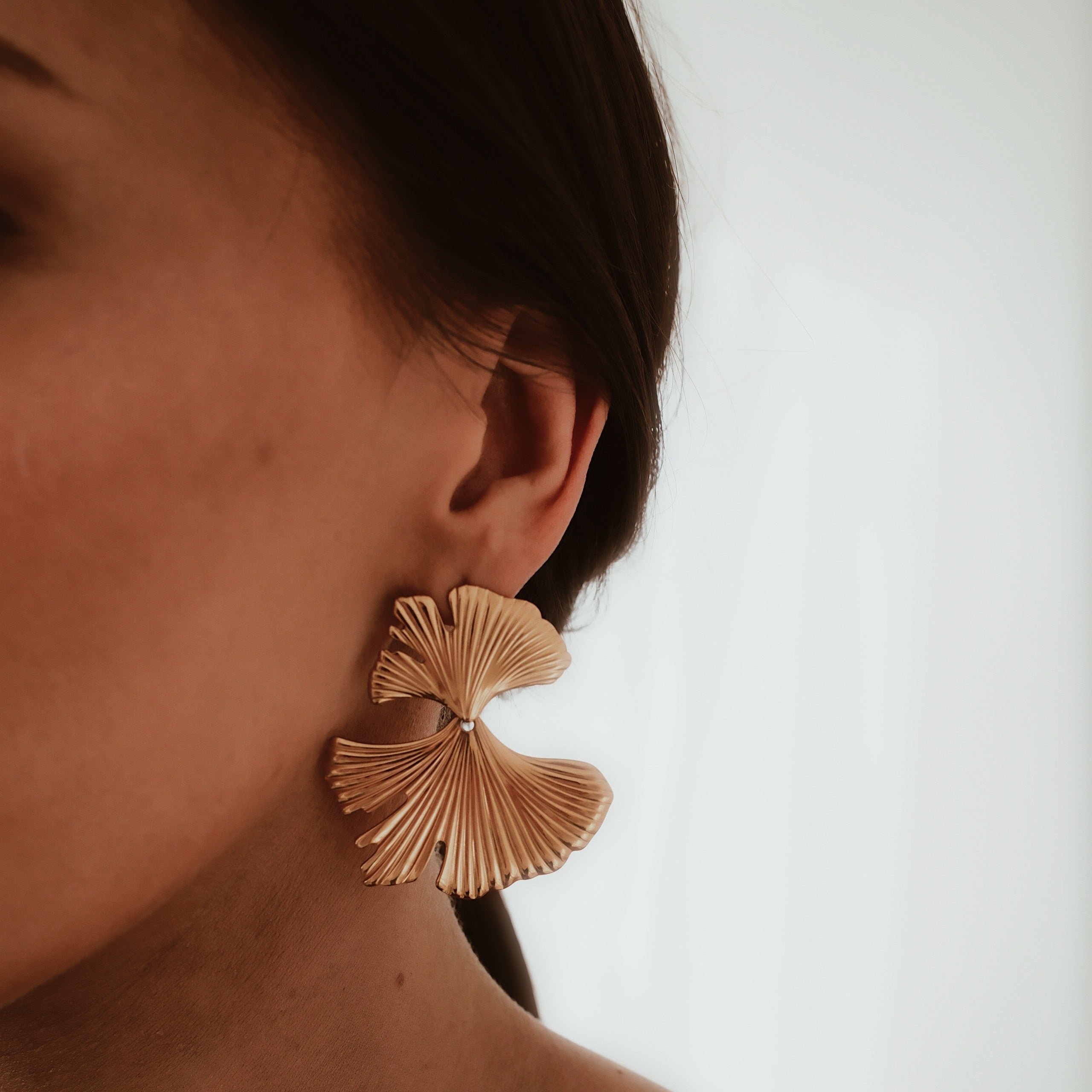 Halo Leaf Earrings