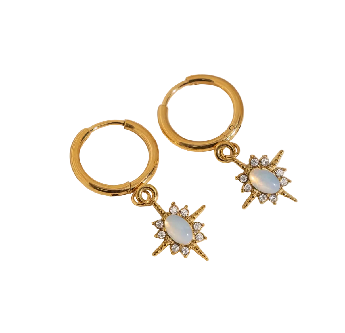 Opal Star Hoops