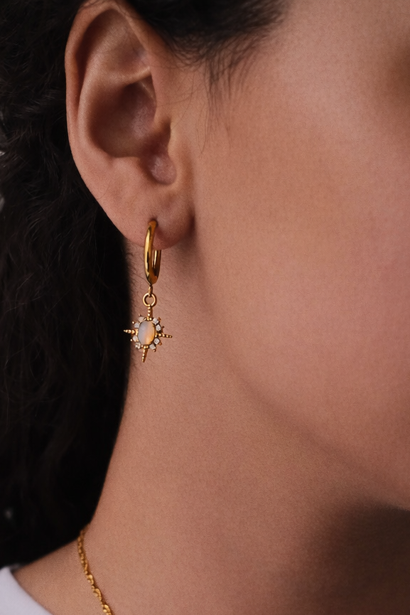 Opal Star Hoops