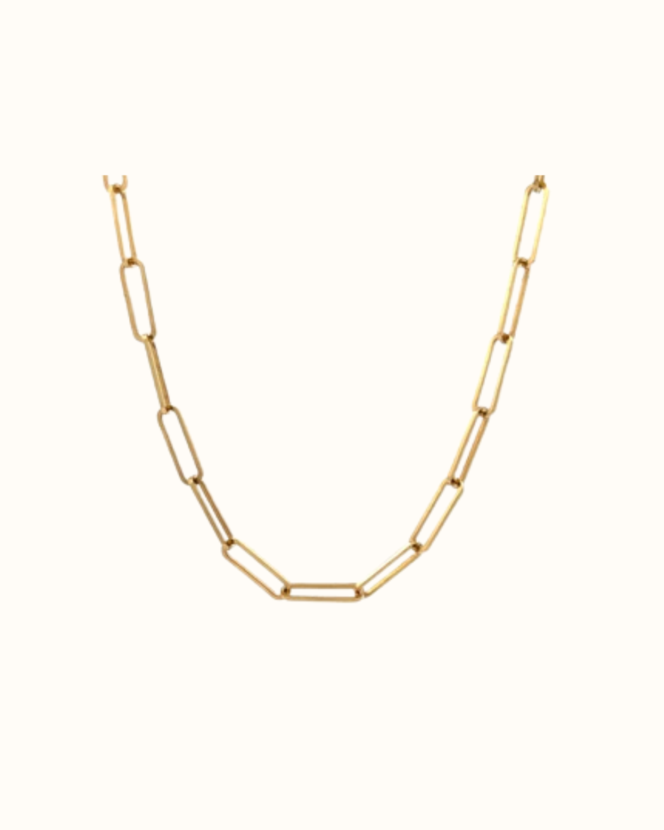 Nova paperclip waterproof tarnish-free necklace 18k gold plated