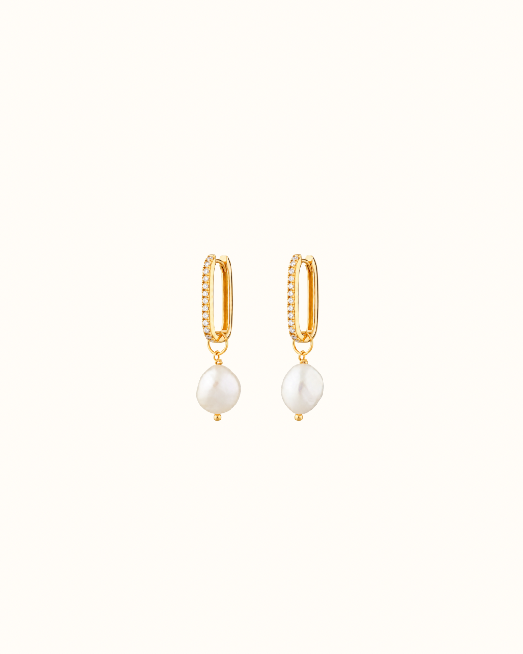 Lumi Pearl Rectangle Hoops