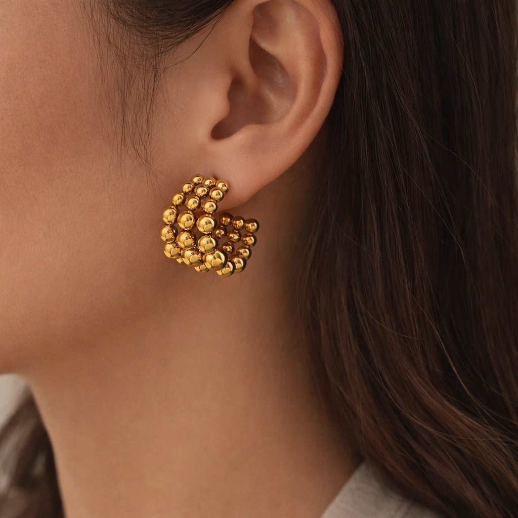 Luxe Bead Hoops